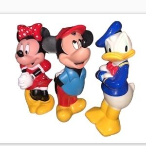 DISNEY Vintage rubber squeaky bath toys set of 3 mickey,Minnie and Donald Duck